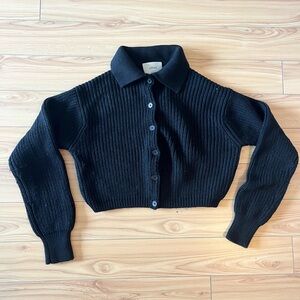 WILFRED/ARITZIA Collared black cardigan | Sz S